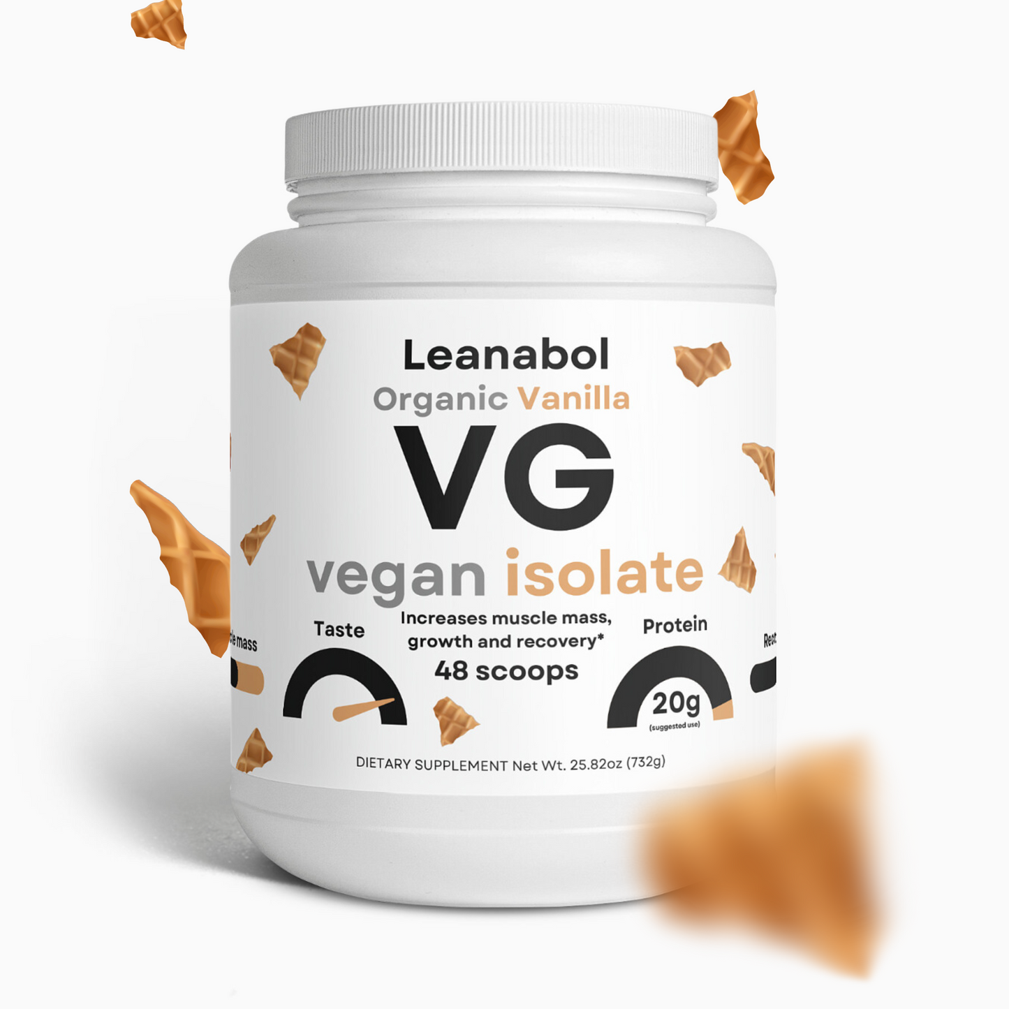 Plant Protein - Vegan Protein Isolate - Vanilla Ice Cream - 48 Scoops