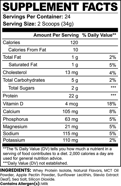 Whey Protein Isolate - Vanilla Ice Cream - 48 Scoops