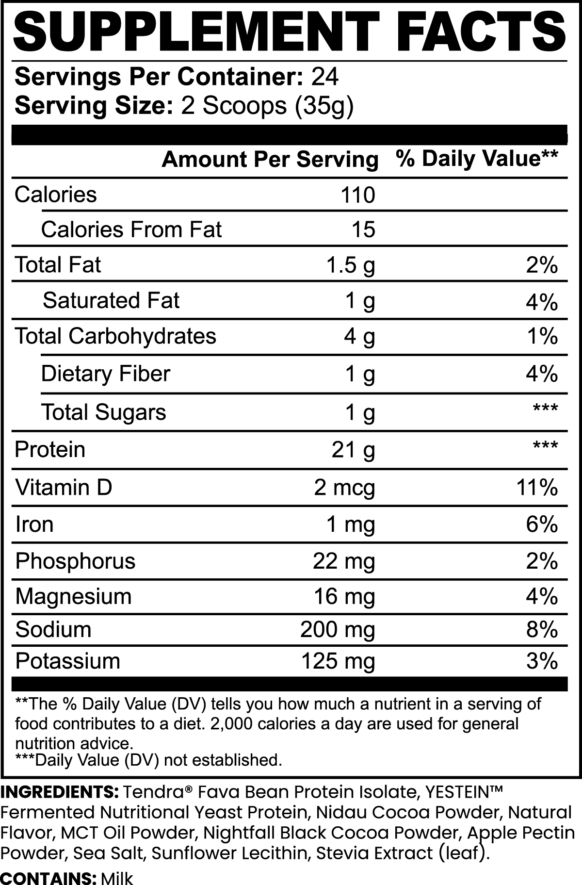 Plant Protein -Vegan Protein Isolate - Milk Chocolate - 48 Scoops